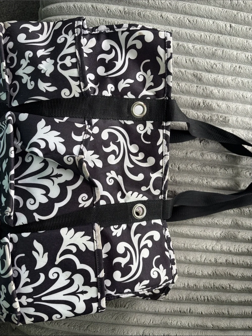 Thirty-one Utility Bag-Black & White Floral Tote Bag - Versatile Women's Carryal